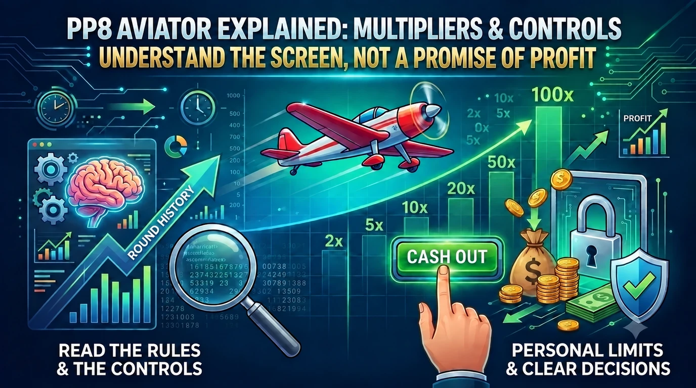 PP8 Aviator illustration; multipliers cannot be reliably predicted PP8 Aviator illustration; multipliers cannot be reliably predicted